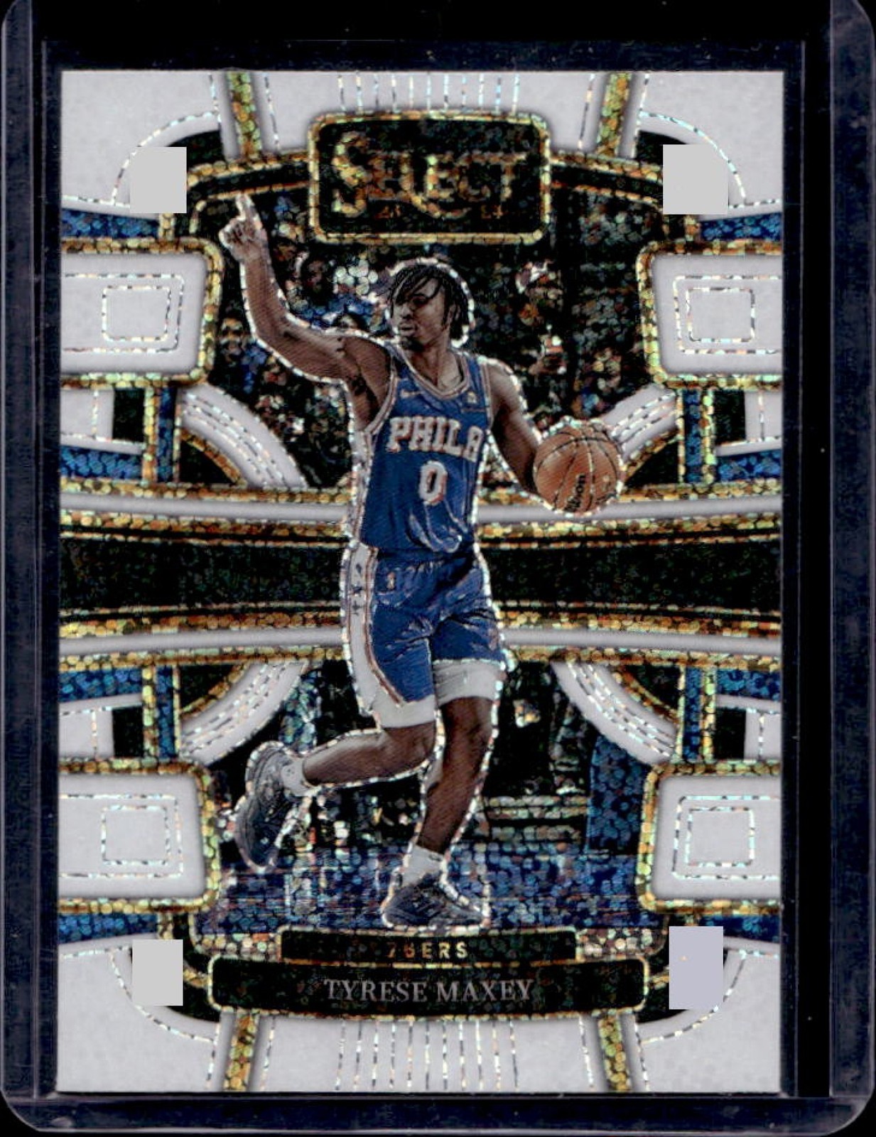 2023-24 Select Tyrese Maxey White Sparkle Prizm SSP Concourse #44 76ers