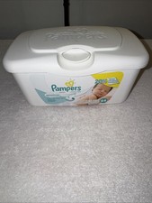 Pampers Sensitive Baby Wipes Plastic Pop Up Refillable Container 64 Count EMPTY