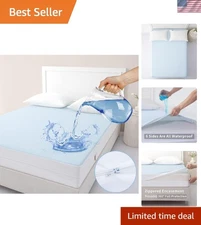 Luxurious King Waterproof Mattress Cover with Zipper - Fit for Deep Mattresses