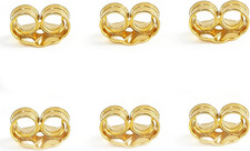 14K Gold Plated Earring Backs Yellow Ear Locking for Stud Ear Rings 3 Pairs