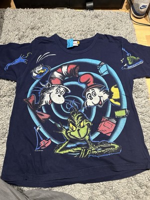 Rare Vintage 1998 Dr Seuss Grinch Cat In The Hat Faded Black Book Promo Shirt  L