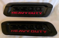 2x Oem Ram 2500 Heavy Duty Emblem Left Right Side Badge Hood Black Red Set