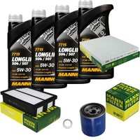 Mann Inspektionspaket 4L Mannol Longlife 504/507 5W-30 FüR Hyundai IX35 2.0 KIA