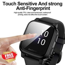 Garmin Venu Sq Screen Protector Case 3 Pack TPU Bumper Black Silver Clear