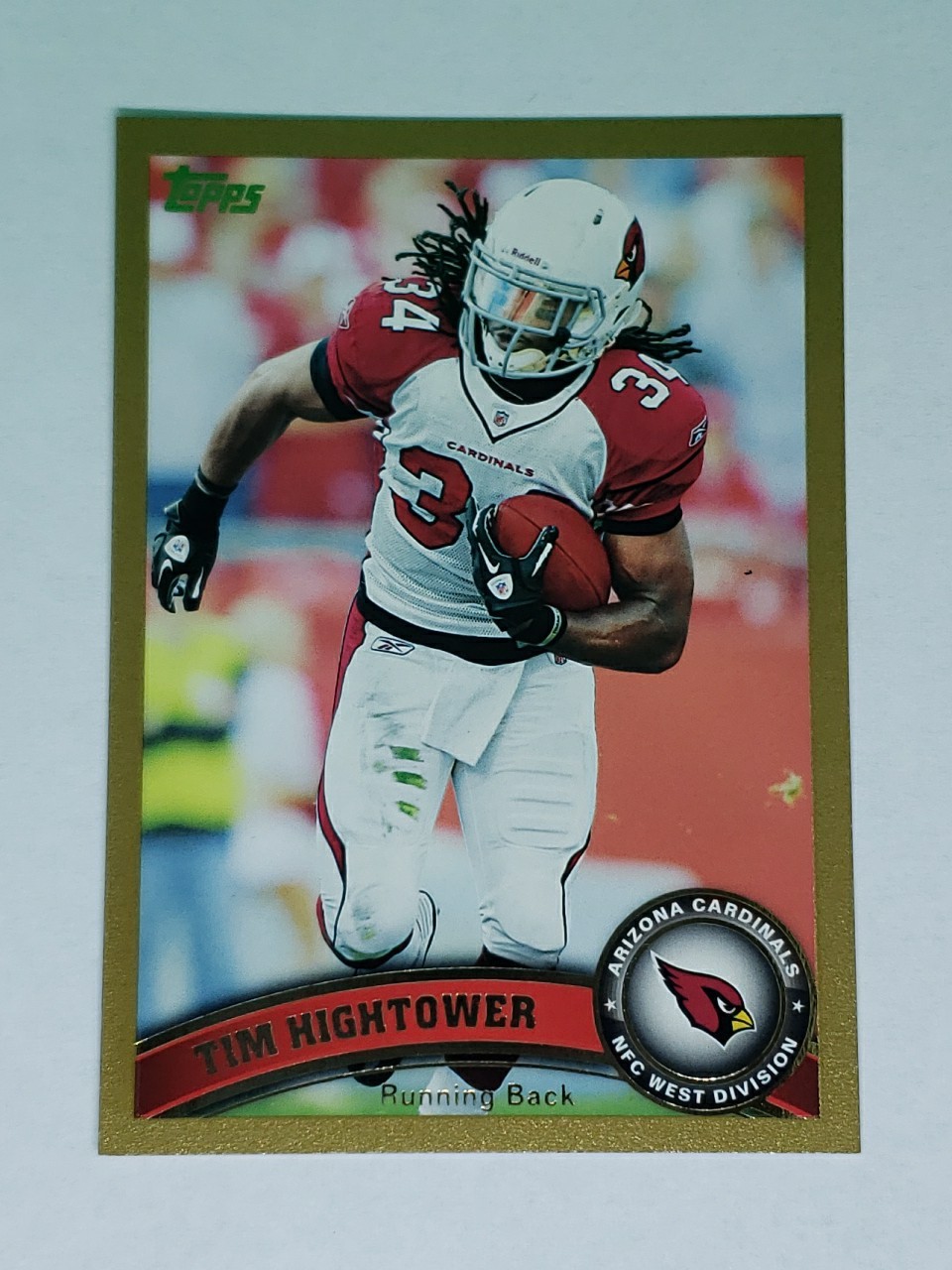 Tim Hightower 2011 Topps #281 Gold Border Parallel SN 166/2011 Arizona Cardinals