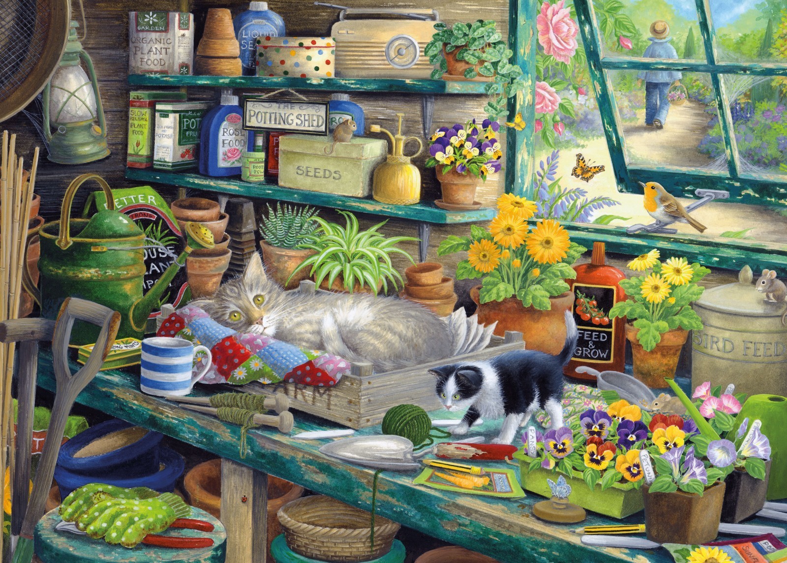 Otter House Cats Hideaway 1000 Piece Jigsaw Puzzle Gift for Adults