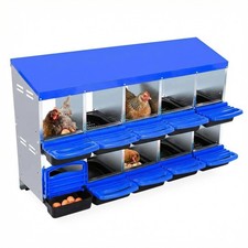 Chicken Nesting Box, 10 Compartments Metal Roll Away Nest Box