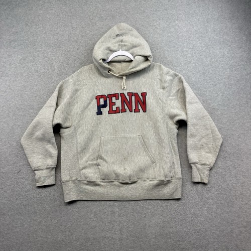 80s Vintage Champion Reverse Weave Warm Up Hoodie Penn University Ivy Size L - Image 1