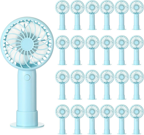 24 Pcs Mini Powerful Handheld Fan 3 Speed Personal Small Portable Rechargeable F