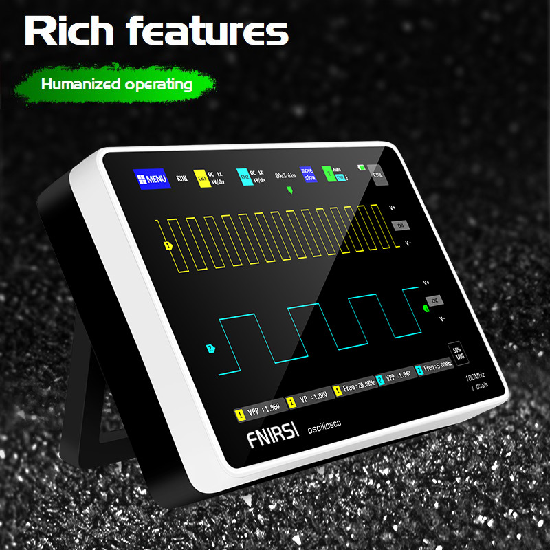 FNIRSI 1013D Pocket 7 inch 2 Channels,Digital Oscilloscope,100MHz Bandwidth 1GS
