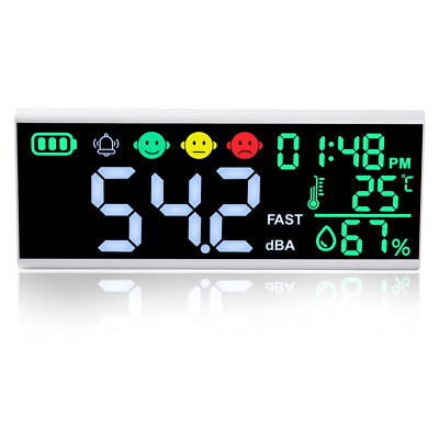 Large LCD Decibel Meter 30-130dB - Sound Level Detector for Home & Studio
