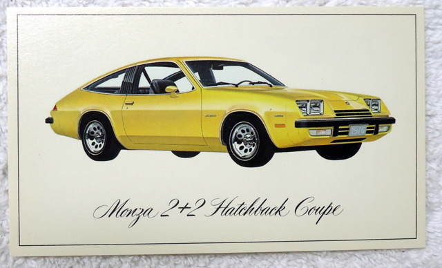 POSTCARD 1976 CHEVROLET MONZA 2+2 HATCHBACK COUPE CAR AUTOMOBILE