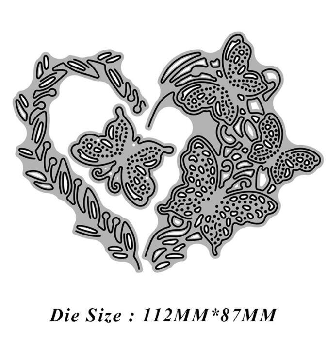 Metal Cutting Dies Butterfly Heart Craft Decoration Scrapbooking Paper ...