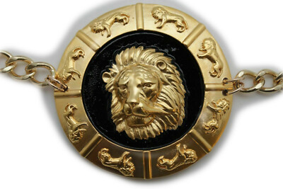 Women Gold Metal Chain Bold Look Cool Fashion Belt Lion  display picture 2