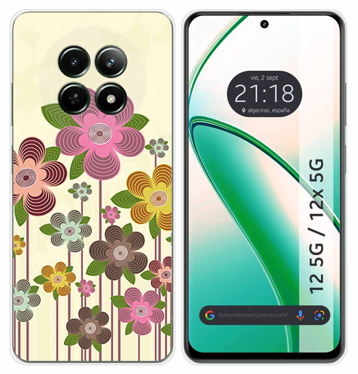 Cover Silicone per Realme 12 5G/12x 5G Disegno Primavera IN Fiore Disegni