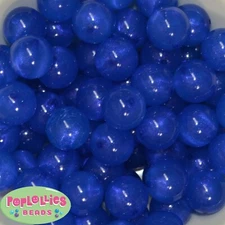 20mm Royal Blue Frosted Style Acrylic Bubblegum Beads 20pc lot Gumball Chunky
