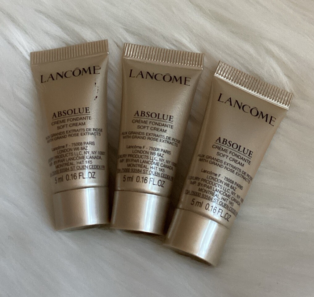 3 x Lancome ABSOLUE Soft Cream With Grand Rose Extracts ~ 5ml x 3 