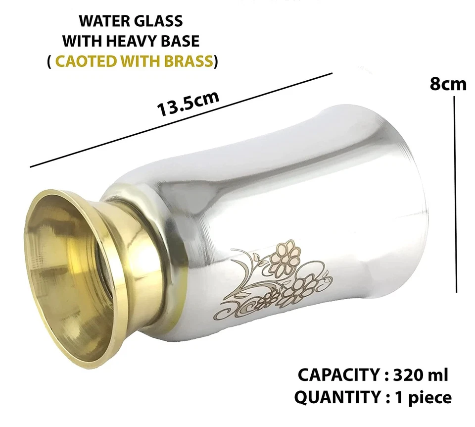 Juego de 7 piezas Thali de dos tonos de acero inoxidable. 1 plato de cena, 1 plato Halwa, 2 Foto 2 de 2