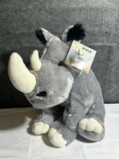 Fiesta "17 Rhino Rhinoceros Sitting Plush Stuffed Animal Toy Gray