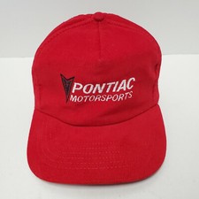 Vintage Pontiac Motorsports Red Corduroy Snapback Adjustable Ball Cap - USA Made