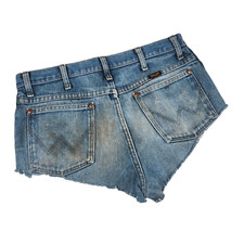 Vintage 80s Cut Off Jean Shorts Womens Size 30 Blue Denim Destroyed Frayed