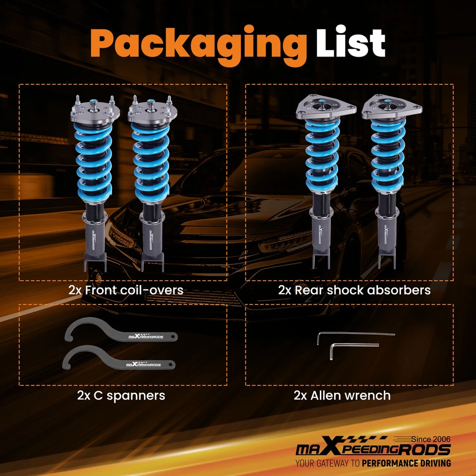 MaXpeedingrods T6 Coilovers Suspension Springs Kit For Audi A8 Quattro 2004-2010 - Image 2 of 4