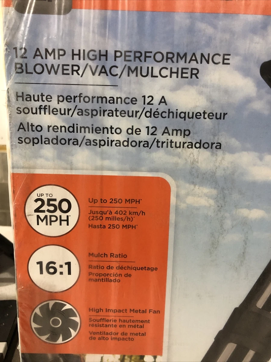 Black And Decker BV6000 High Performance Blower Vac Mulcher BV6000