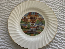 Vintage 10" Collectors Plate Ohio Buckeye State State Capitol Gold Trimmed Plate