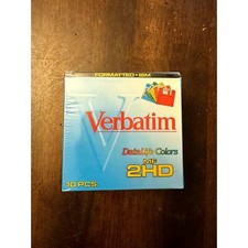 Verbatim datalife colors MC 2HD 3.5' microdisks 10 piece sealed NIB