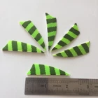 50PCS 2inch Striped Fluorescent Green Shield Fletches Feathers Fletching RW LW