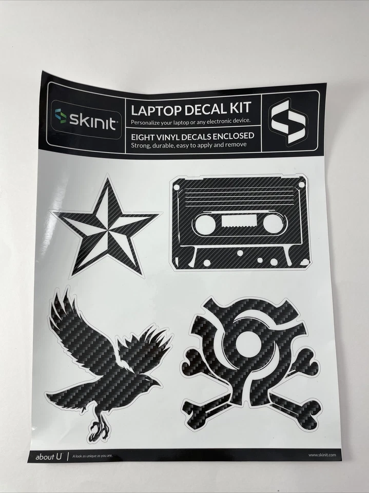 SKINIT LAPTOP DECAL KIT 8 STRONG VINYL Carbon Fiber Look Rock Music Guitars - Image 2 of 3