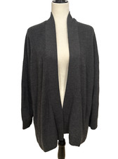 Lululemon Size 12 Merino Wool-Blend Ribbed Long Wrap Sweater Gray W3GKBS