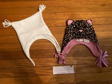2 Infant Girls Winter Hats 0-12  6-12 mos