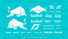 WATER SLIDE DECAL FOR Hot wheels 1/64  for 'Mazda RX-7 __RED__BULL__ 004