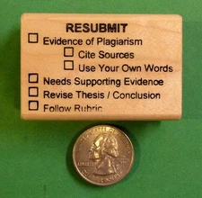 RESUBMIT - Teacher's wood mounted rubber stamp