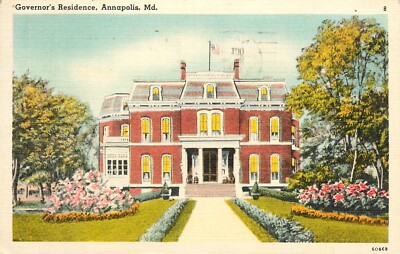 Governors Residence Annapolis Maryland MD pm 1951 Postcard
