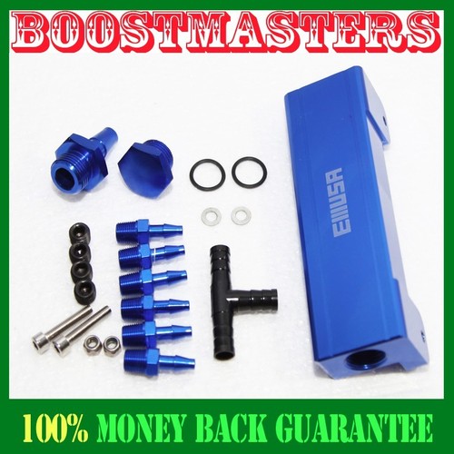 For Turbo Wastegate Vacuum Intake BLUE EMUSA 1/8 NPT 6 Port Vacuum Manifold Kit eBay