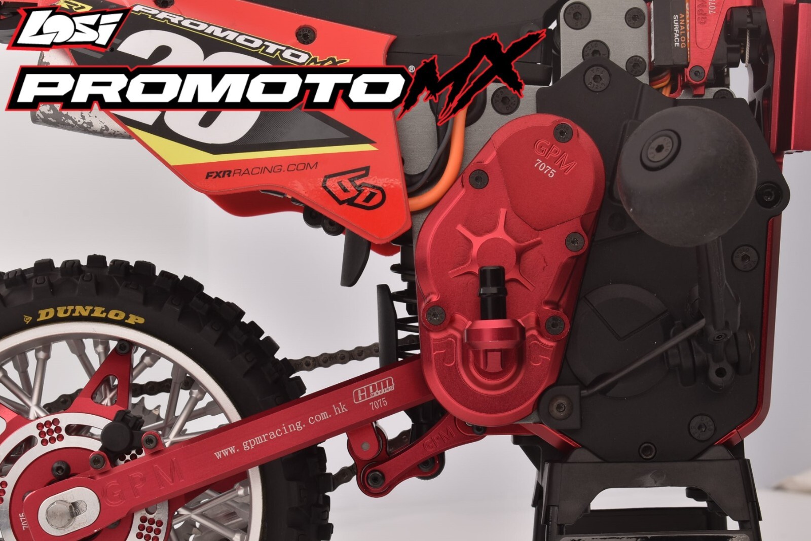 LOSI FXR MOTORCYCLE 1/4 PROMOTO MX CNC ALLOY 7075 TRANSMISSION HOUSING