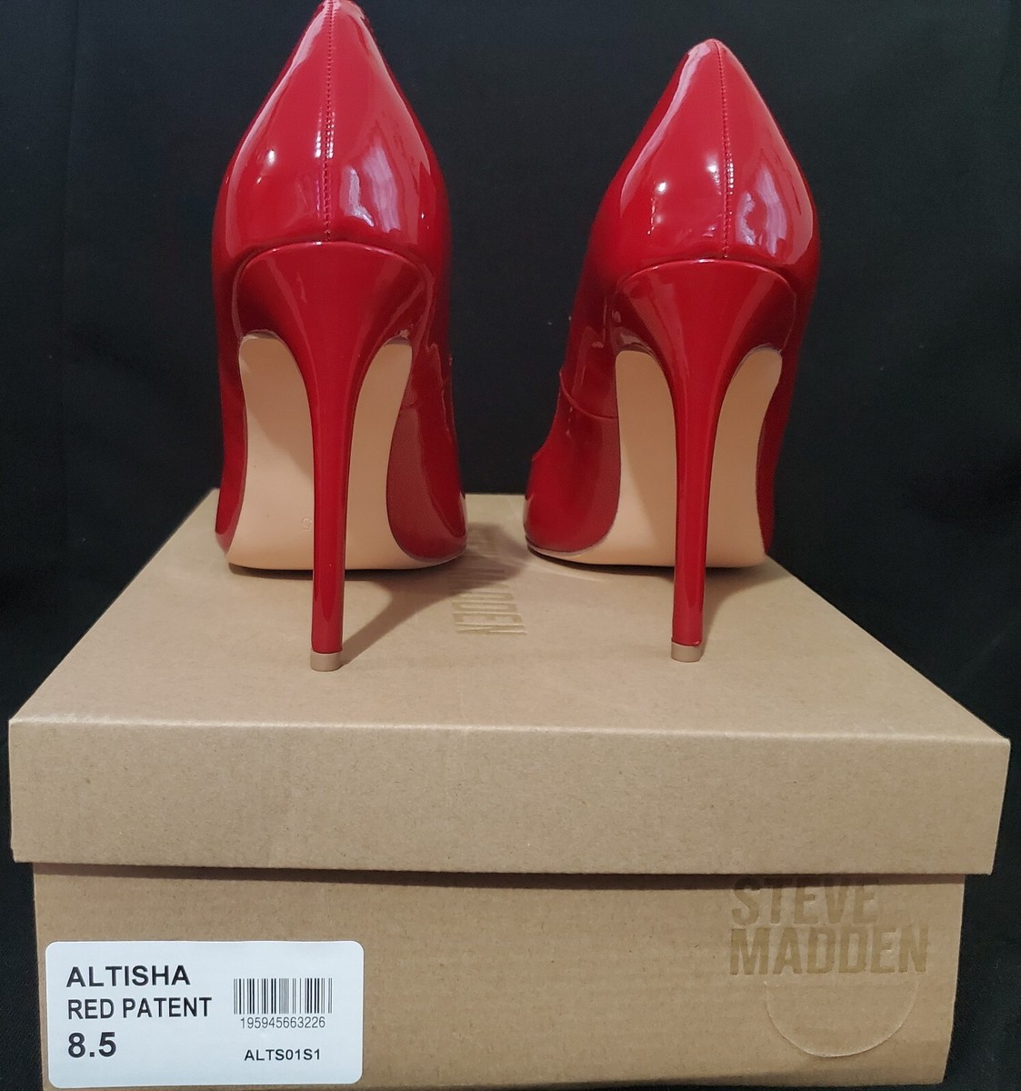 Steve Madden Altisha Red Patent Leather shoes women high