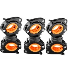 3 Pack 360  Rotation Flashlight Mount Holder Bicycle LED Light Clip Clamp