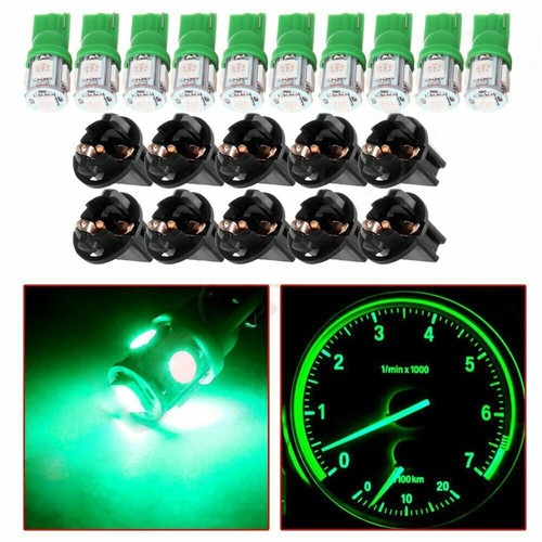 Green 194 LED Bulbs for Car Dash Gauge Cluster Panel Lights Pack of 10