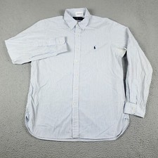 Ralph Lauren Shirt Mens 16 Blue Striped Dress Button Up Long Sleeve 