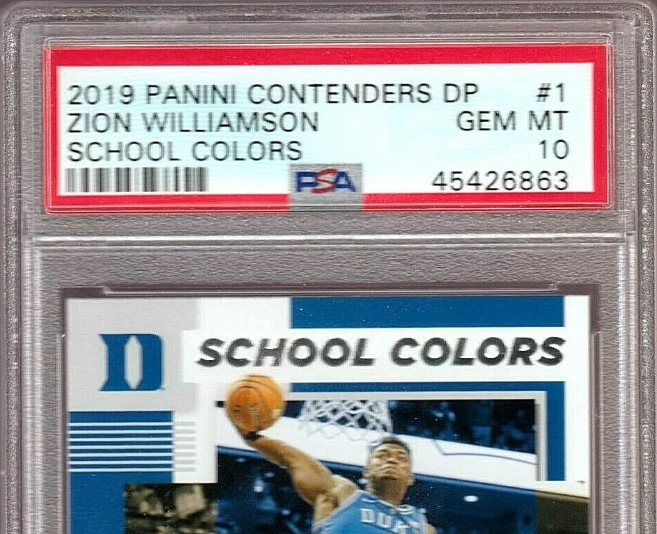 2019 PANINI CONTENDERS DP BASKETBALL #1 ZION WILLIAMSON RC PSA 10 SCHOOL COLORS - Image 2 of 4