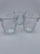 3 Duralex 40 Clear Glasses France 2.5”