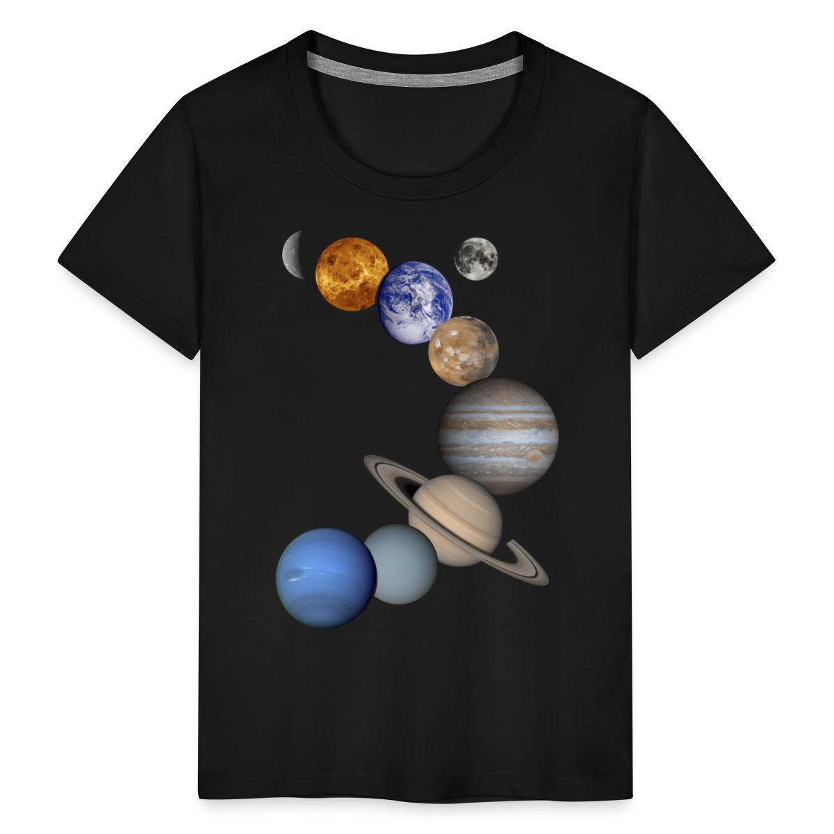 Camiseta Premium Sistema Solar Planetas Astronomía Niño Pequeño