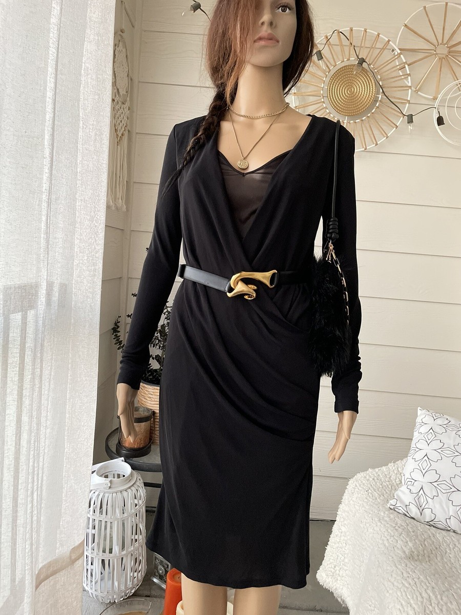 black dress with daisies Midi halter dress, cotton, floral print Size:Med Great paired with a VDSHORT To Wear With Black