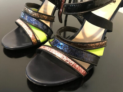 Sandales à Talons MSGM Italy Glitter Avec Brides - Taille US 9 (39) - Occasion - Multicolore