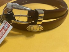 Brown Genuine Leather Belt with University Of Utah Swoop Conchos 28, 30, 32, 46