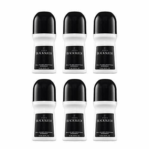 AVON DEODORANT ROLL ON ANTIPERSPIRANT 24 HOUR -BLACK SUEDE 2.6fl.oz pack of 6 - Picture 1 of 3
