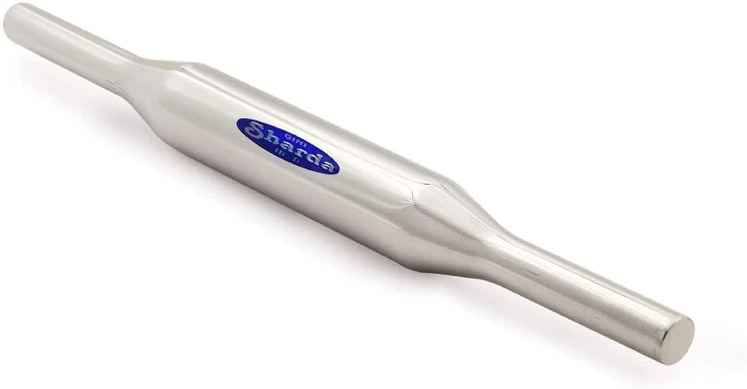 Indian Traditional Metals Stainless Steel Belan Rolling Pin for Roti